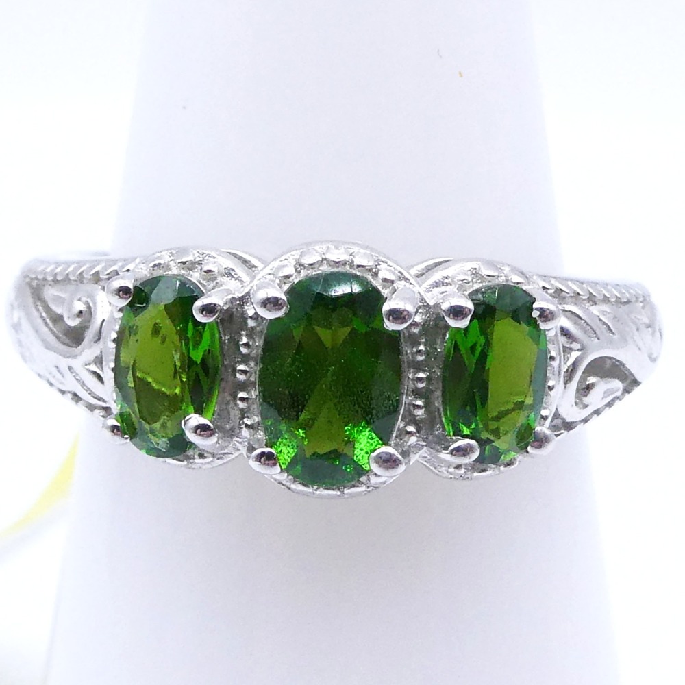New Djoy Chrome Diopside Sterling Silver Filigree Sz 5 Womens Band Ring